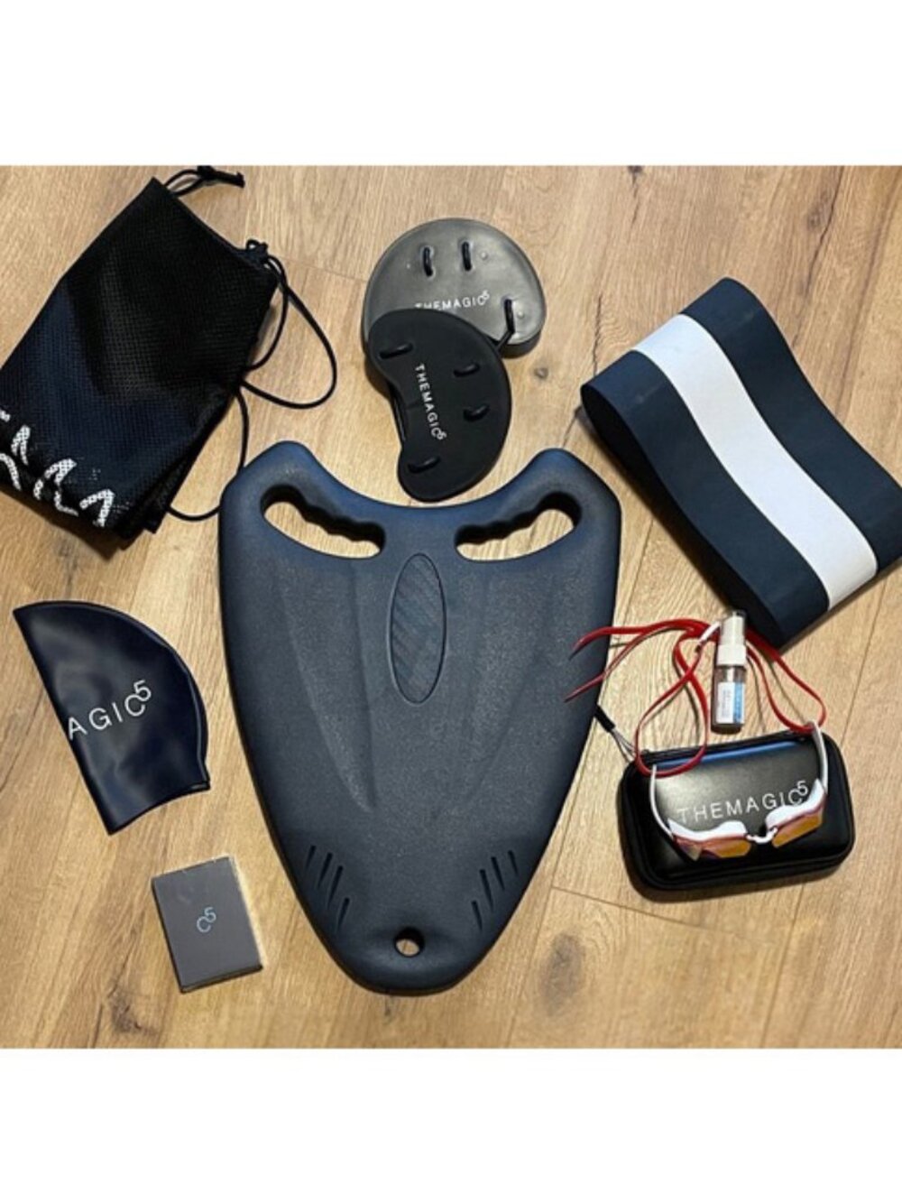 The Magic 5 pink goggles and Black and White Swim Set, NWT